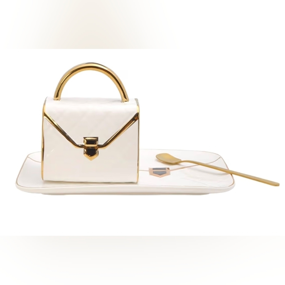 Luxurious White and Gold Tea Set
